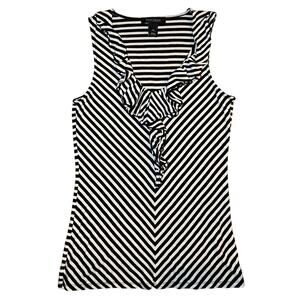 White House Black Market - Striped Ruffle Tank Top - Size XS